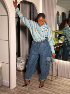 Azure Grace Ruffle Top